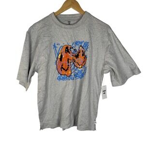 Mode of One Mens Short Sleeve Smile Graphic T-Shirt Heather Grey S 100194459MN